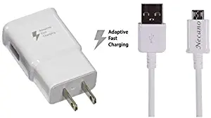 Galaxy S7 S7 Edge S6 S6 Edge Note 4, Note 2 Galaxy Tab Pro, Tab 4/3 LG G2 G3 G4 for Adaptive Fast Charger and Quick Charger with Cable Kit {Wall Charger + 5FT Cable}up to 50% Faster Charging (White)