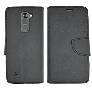 Straight Talk LG Treasure 4G LTE Case, LG K7 / LG Tribute 5 Black Premium Wallet Pouch Cover Case Pu Leather Stand + Stylus Pen