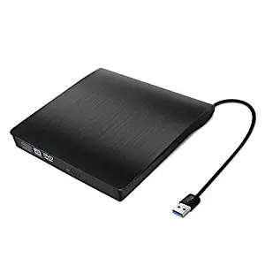 USB 3.0 External DVD Drive,Paragala Ultra Slim External CD Drive Portable CD DVD Player Burner Reader Writer with Built-in Cable,Excellent Optical Drive for Laptop Notebook and Desktop (Black)