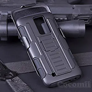 Cocomii Robot Armor LG K10/Premier Case New [Heavy Duty] Premium Belt Clip Holster Kickstand Shockproof Hard Bumper Shell [Military Defender] Full Body Dual Layer Rugged Cover for LG K10 (R.Black)