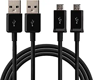 2 Pack Micro USB Data&Charger Cable (Black-3ft) Cord Wire for Straight Talk/Tracfone LG Sunset L33L LTE, 441G (E2B)