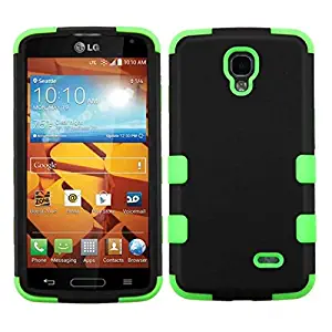 Insten Tuff Dual Layer [Shock Absorbing] Protection Hybrid Rubberized Hard PC/Silicone Case Cover Compatible with LG Volt LS740, Green