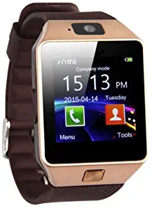 Bluetooth Smart Watch Phone Mate GSM SIM for Android iPhone Samsung HTC LG (Gold)