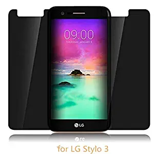 For LG Stylo3 LS777 Privacy Screen Protector Tempered Glass - Full Coverage Screen Protective Film [2 Pack] For LG Stylo3 Plus L84VL M430 TP450 MP430 Anti-spy Glass