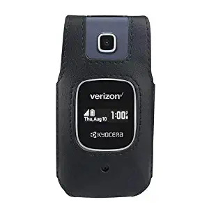 BELTRON Leather Fitted Case for Kyocera Cadence 4G LTE S2720 Verizon Flip Phone - Features: Rotating Belt Clip, Screen & Keypad Protection, Secure Fit