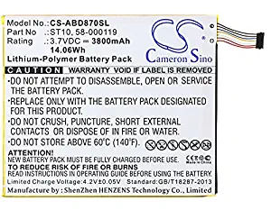 XPS Replacement Battery for A B00VKIY9RG, K Fire HD 10, K Fire HD 10.1 PN 26S1008, 58-000119, ST10