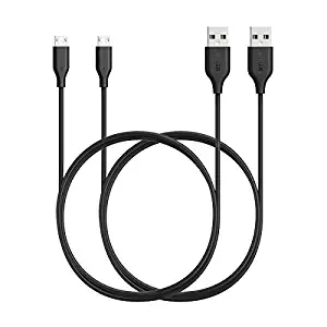 [2-Pack] Anker Powerline Micro USB (3ft) - Durable Charging Cable, with Aramid Fiber and 5000+ Bend Lifespan for Samsung, Nexus, LG, Motorola, Android Smartphones and More