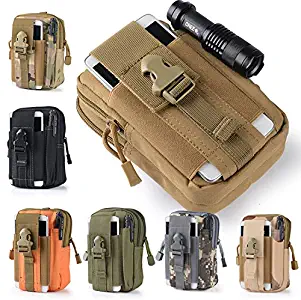 Efanr Universal Outdoor Tactical Holster Military Molle Hip Waist Belt Bag Wallet Pouch Purse Phone Case with Zipper Compatible with Samsung Galaxy S7 S6 LG HTC and More Smartphones (Camouflage-6)