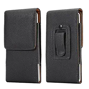 PU Leather Vertical Belt Clip Holster Case Cellphone Pouch Holder for LG V50 ThinQ, V40 ThinQ, Stylo 4, Moto G7 Power (Naked), Z4, Google Pixel 3a XL, Pixel 3 XL, 2XL, OnePlus 6T
