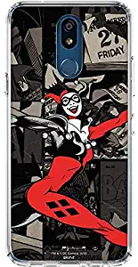 Skinit Clear Phone Case for LG K40 - Officially Licensed Warner Bros Harley Quinn Mixed Media Design