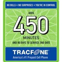 Tracfone 450 Minute Prepaid Card