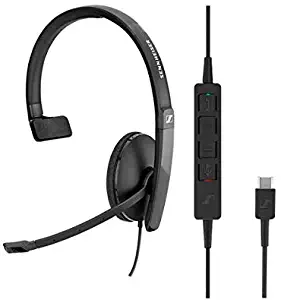 Sennheiser SC 130 USB-C (508353) - Single- Sided (Monaural) Headset for Business Professionals | with HD Stereo Sound, Noise-Canceling Microphone, USB-C Connector (Black)