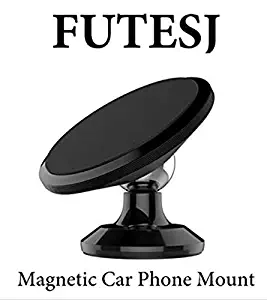 FUTESJ Magnetic Phone Car Mount Holder, 360° Rotation Cellphone Holder Car Dashboard Mount Compatible for iPhone 7 / 7 Plus / 8 / 8 Plus / X / Samsung Galaxy S8 / S7 / S6 and More - Black
