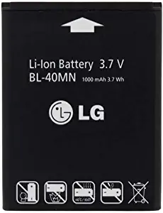 LG EAC61700902 Lithium Ion Battery for LG BL-40MN/Xpression C395/Rumor Reflex LN272 - Original OEM - Retail Packaging - Black