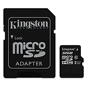 Professional Kingston 32GB LG Transpyre MicroSDHC Card with custom formatting and Standard SD Adapter! (Class 10, UHS-I)