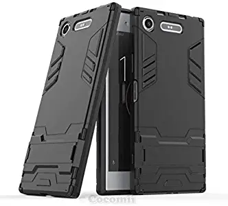 Cocomii Iron Man Armor Sony Xperia XZ1 Case New [Heavy Duty] Premium Tactical Grip Kickstand Shockproof Bumper [Military Defender] Full Body Dual Layer Rugged Cover for Sony Xperia XZ1 (I.Jet Black)