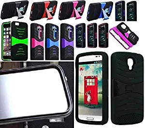 [ NP ARMOR ] Built in Screen Guard Protector Faceplate Phone Cover Case for LG Volt / LS740 LS740P F90 (uPURPLE/Green)