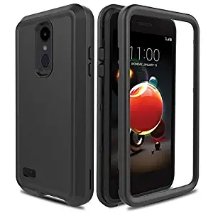 AMENQ Case for LG Aristo 2/LG Tribute Empire/LG Tribute Dynasty/LG Rebel 3 L158VL/LG Rebel 4 LTE, 3 in 1 Heavy Duty Shockproof with Rugged Hard PC and TPU Bumper Protective Armor Phone Cover-Black
