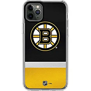 Skinit Clear Phone Case for iPhone 11 Pro Max - Officially Licensed NHL Boston Bruins Jersey Design