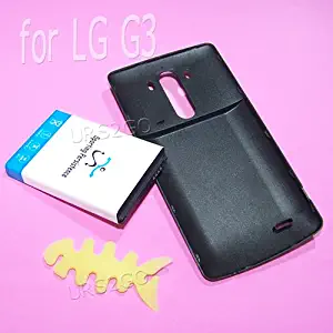 Power 7980mAh Extended Standard Battery Back Cover Fish Bone Winder Silicon for Verizon LG G3 VS985 Smartphone