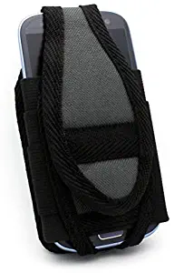 Nite-IZE Cargo Case Rugged Canvas Cover Belt Clip Holster for Kyocera Hydro Reach - LG Tribute 2, Spree, Realm, Optimus Zone 3 L90 L70, F60 Exceed 2, Logos, Lancet, K3, G3 Vigor G2