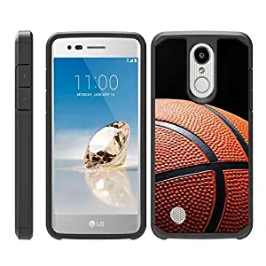 TurtleArmor | Compatible with LG Aristo 3 Case | Zone 4 | Tribute Empire | Risio 3 | Hard Shell Hybrid Fitted TPU Case Sports and Games - Basketball Seams