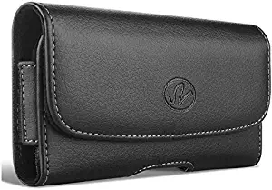 LG G Flex 2, G Stylo LS770, Optimus G Pro E980 Premium Leather Pouch Carrying Case with Belt Clip , Belt Loops Holster (Plus Size For LG G Flex 2, G Stylo LS770, Optimus G Pro E980 Perfect Fits with a