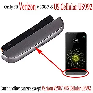 Only fit VS987 & US992 Bottom Cover Cap + Loudspeaker Ringer Buzzer + Charging Module Bottom Chin Replacement for L G Verizon G5 /US Cellular US992 (titan gray)