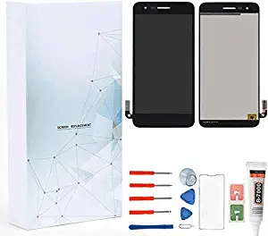 Maojia Screen Replacement for LG Aristo 2 X210/SP200 Tribute Dynasty/K8 2018/Zone 4 X 210V/Fortune 2/Risio 3 Glass LCD Display Touch Digitizer Assembly Adhensive+ Tools（Black）