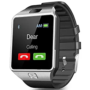 CNPGD U.S. Office Extended Warranty Smartwatch + Unlocked Watch Cell Phone All in 1 Bluetooth Watch for iPhone Android Samsung Galaxy Note/Nexus/HTC/Sony, D-Silver