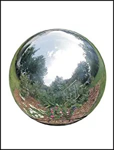 Rome 710-S Silver Stainless Steel Gazing Globe, Polished Stainless Steel, 10-Inch Diameter