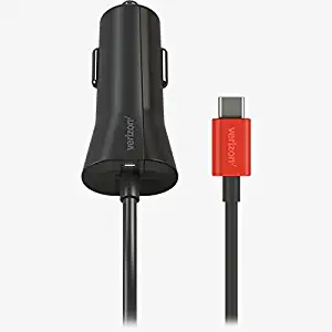Verizon USB-C (Type C) Car Charger with 3 Amp Fast Charge Technology & LED Indicator for Samsung Galaxy S8/S8 Plus, LG G6/G5/V20, Google Pixel/Pixel XL, Motorola Droid/Play Droid/Force Droid