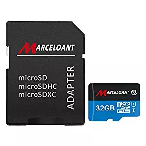 TF Card 32GB, Marceloant Micro SD Memory Cards Class 10 microSDHC UHS-I Card with Adapter, Black/Blue, Standard Packaging