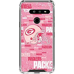 Skinit Clear Phone Case for LG G8 ThinQ - Officially Licensed NFL Green Bay Packers - Blast Pink Design