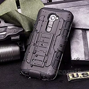 Cocomii Robot Armor LG G2 VS980 LS980 Case New [Heavy Duty] Premium Belt Clip Holster Kickstand Shockproof Bumper [Military Defender] Full Body Dual Layer Rugged Cover for LG G2 VS980 LS980 (R.Black)