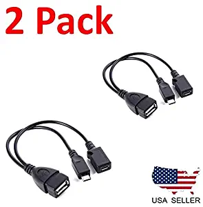 [2 PACK] TV xStream USB Port Adapter, Micro OTG Cable and Power - Compatible with Streaming Sticks, Media Devices, Rii and Logitech Keyboards, and Nintendo Switch, SNES, NES Classic