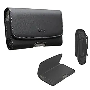 TMAN® XL Size Leather holster carry pouch case for LG K7 / LG Tribute 5 (fits the phone with Otter Box / Dual Layer Hybrid Case)