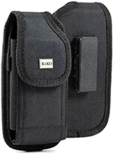Military Grade Cell Phone Case, Compatible w/iPhone Xs Max XR iPhone 8 Plus,7 Plus,6S+ 6 Plus, OnePlus 6T Rugged Canvas Pouch 360 Rotating Holster Carrying Bag Fits Phone with Waterproof/Thick Case