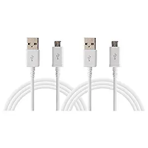 2 Pack Micro USB Data&Charger Cable (White-3ft) Cord Wire for Straight Talk/Tracfone LG Sunset L33L LTE, 441G (E2B)
