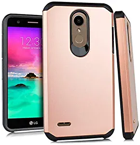 AH2 Hybrid Cover Case for LG Premier Pro LTE L414DL / LM-L414DL (Rose Gold & Black)