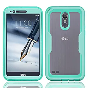 LG Stylo 3 Case, LG Stylo 3 Plus Case, [Heavy Duty] [Frost Clear Back] Built-in Screen Protector [with Kickstand] 3 in1 Hard PC Soft Silicone Shorkproof Cover for LG Stylo 3 / LG Stylo 3 Plus (Green)