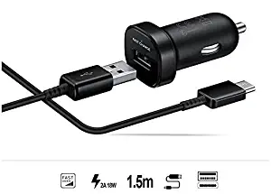 Fast Adaptive 18W Car Kit for LG VS988 with Quick Charge and 5ft/1.5M USB Type-C Plug-in Cable (Black)