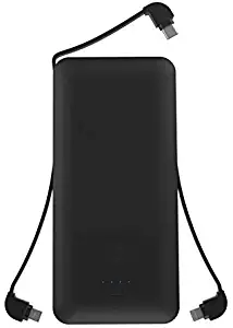 Slim 10000mAh Portable Battery Charger Backup Power Bank USB Port w Built-in Cables Compatible with LG Stylo 2 Plus - LG Stylo 2 V - LG Stylo 3 - LG Stylo 3 Plus - LG Stylo 4