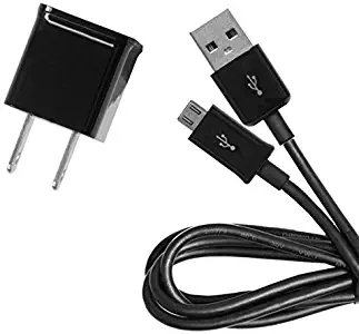 Genuine Charging 1.2A Wall Kit Upgrade works with LG K20 V as a Replacement Compact Wall Charger with Detachable High Power MicroUSB 2.0 Data Sync Cable! (Black / 110-240v)