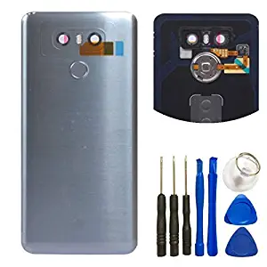 For LG G6 Glass Battery Back Cover - Battery Door Cover + Fingerprint Flex Sensor + Camera Glass Lens Cover Replacement Parts (Waterproof) with Tool Kit For LG G6 Verizon VS988 (Gary)