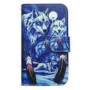 1x New Wallet Card Holder Flip case cover For LG K10 (2017)/M250/K20 Plus/K20 V/Harmony/VS501/K20 PLUS/LV5/Grace (Wolf Dream Catcher)
