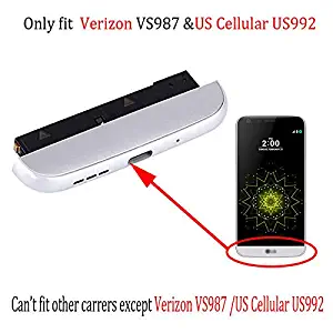 Verizon Carrier Type-C USB Charger Port Cap Bottom Cover Chin Charging Module + Loudspeaker Ringer Buzzer/Microphone Speaker Assembly Replacement for LG G5 Verizon VS987 /US Cellular US992 Silver