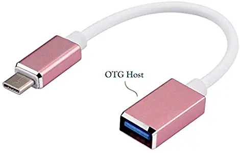 Josi Minea USB 3.1 Type C Male (USB-C) to USB 3.0 Type A Female OTG Host Adapter Cable for Samsung Galaxy S8 & S8 Plus, Google Pixel, LG G6 / G5 / V20, Nexus 5X/6P New Macbook, OnePlus 3/2 - Rose Gold