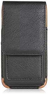 Jlyifan Faux Leather Vertical Executive Holster Holster Belt Clip Pouch Case for Samsung Galaxy S7 / S6 Edge/iPhone 7 / 6S / HTC One A9 / HTC 10 / LG K3 K7 / LG Tribute 5 / LG Escape 3 (Black)