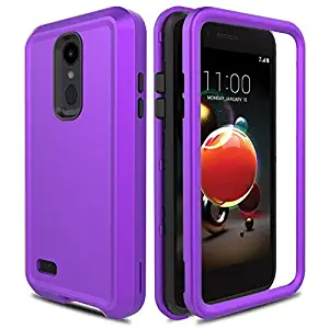 AMENQ Case for LG Aristo 2/LG Aristo 3/LG Tribute Empire/LG Tribute Dynasty/LG Rebel 3 LTE/LG Rebel 4, Heavy Duty Shockproof Silicone Rubber Shell and Anti-Resistant PC Armor Protective Cover(Purple)